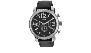 Pulseira de relógio Fossil BQ1709 Couro Preto 24mm